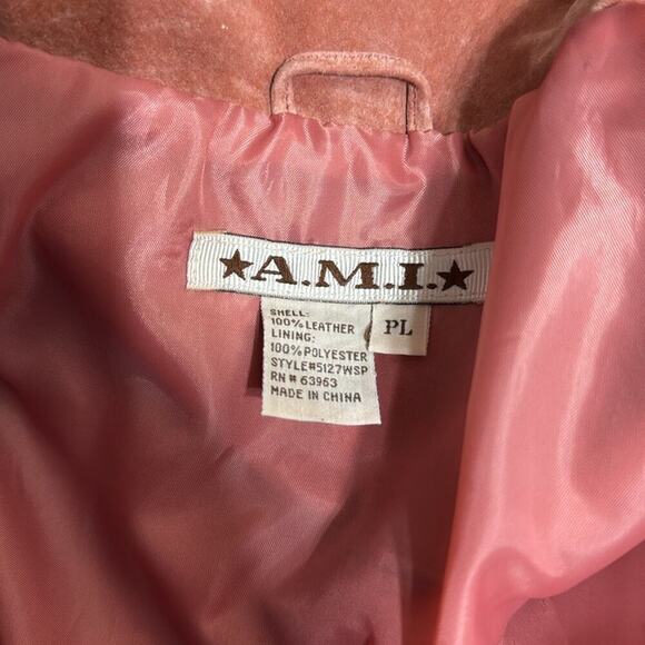 AMI Pink Vintage Suede Shirt Jacket Size LP - Picture 4 of 4